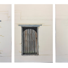 Hollett-Bazouzi, Linda Title: Triptych, Three Doors in the Alley Wall