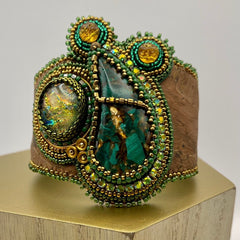 Bryan, Jody Title: Green Jasper and Cork Cuff