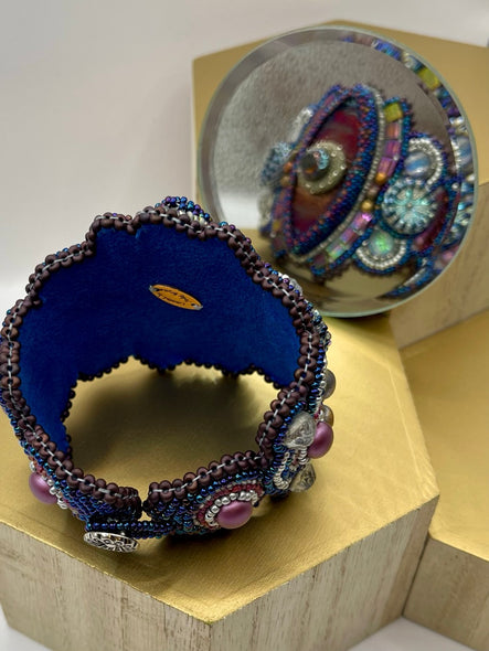 Bryan, Jody Title: Raku Cabochon Bead Embroidered Cuff