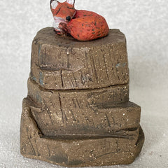 Joyce Leatherwood title: Rock Box With Fox