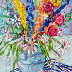 Judith Kowler Title: Bouquet Blue Stripes