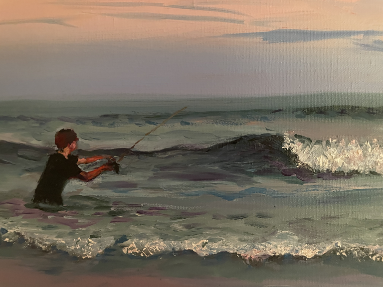 Poupore, Patricia Title: Young Fisherman at Dusk