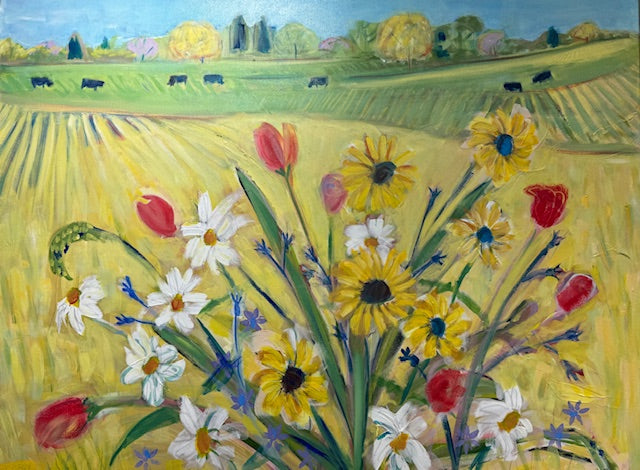 Susan Cary Title: Summer Bouquet and Pastures