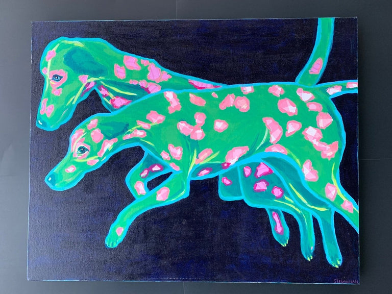 Susannah Raine Title: Pink and Green Dalmatians